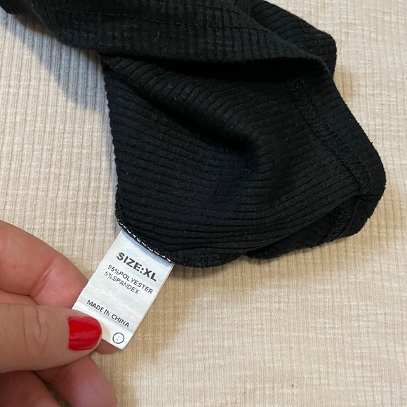 Women’s Ribbed Henley Style Shirts with lace trim neckline - Picture 3 of 4